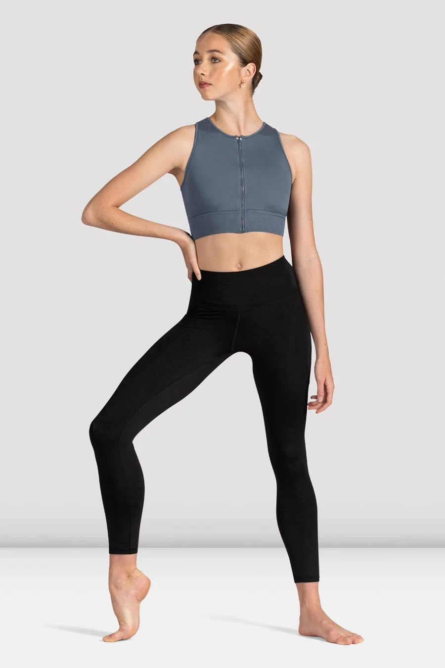 Bloch Ladies Kya Zip Front Crop Top