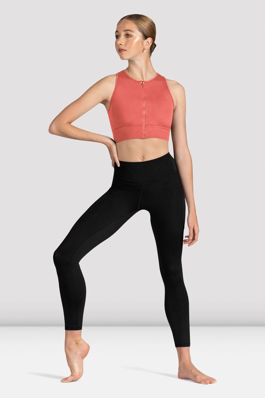 Bloch Ladies Kya Zip Front Crop Top