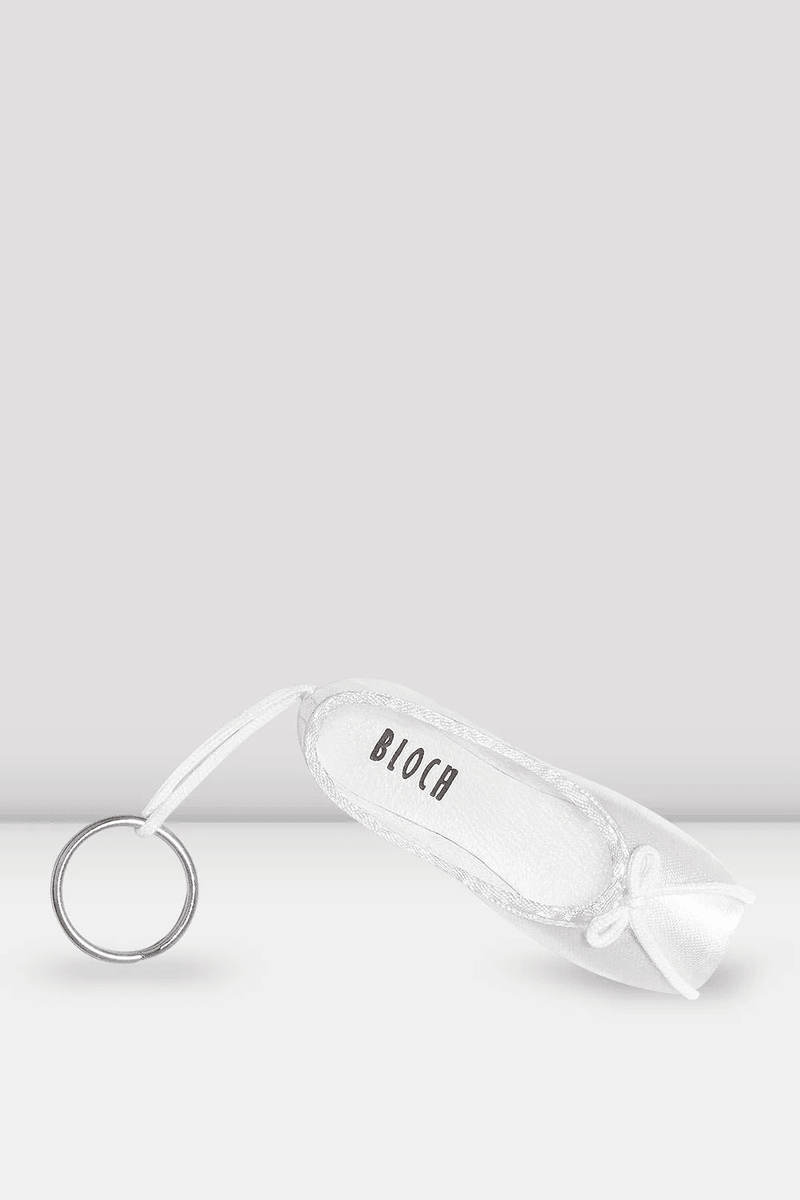 Bloch Mini Pointe Shoe Key Chain White Satin