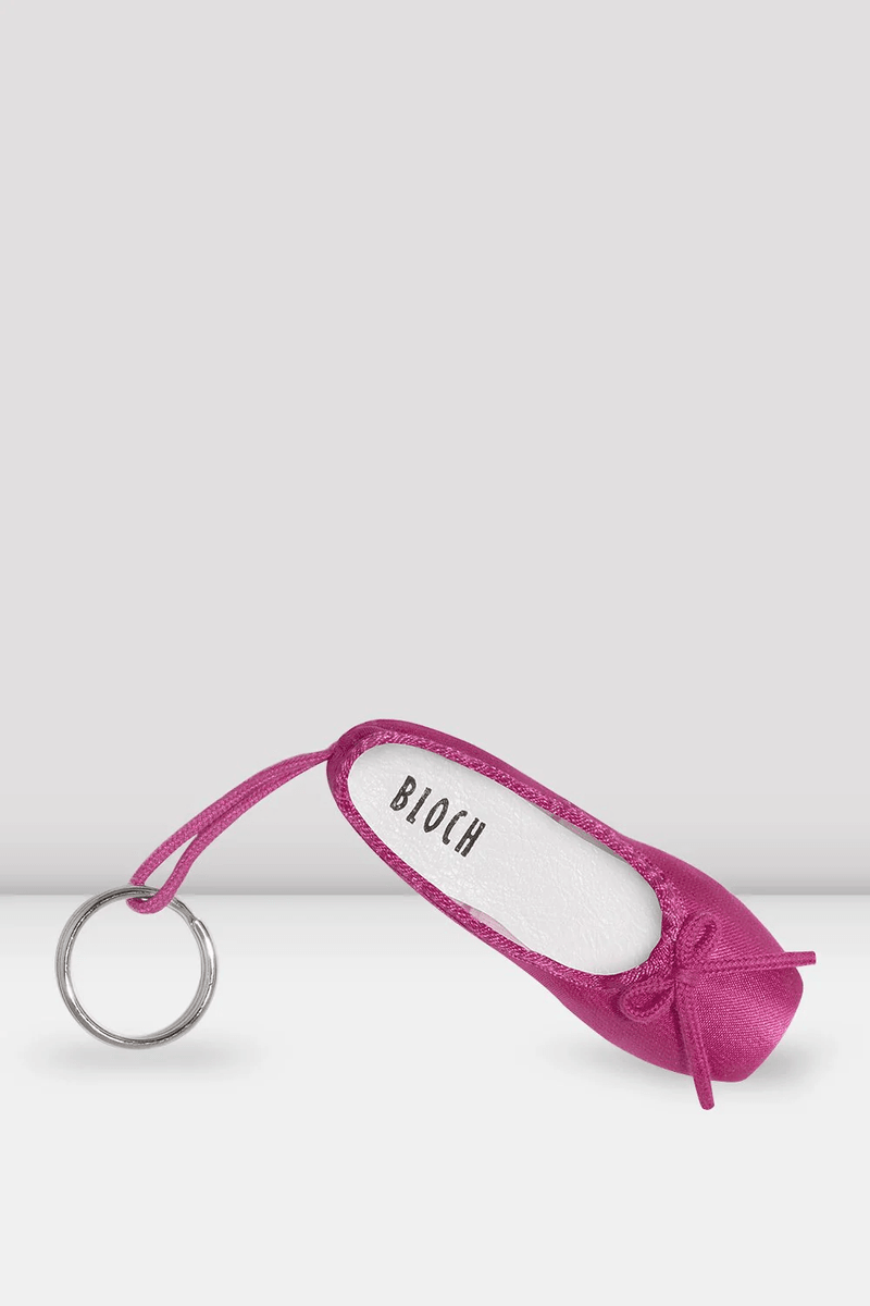 Bloch Mini Pointe Shoe Key Chain Hot Pink Satin