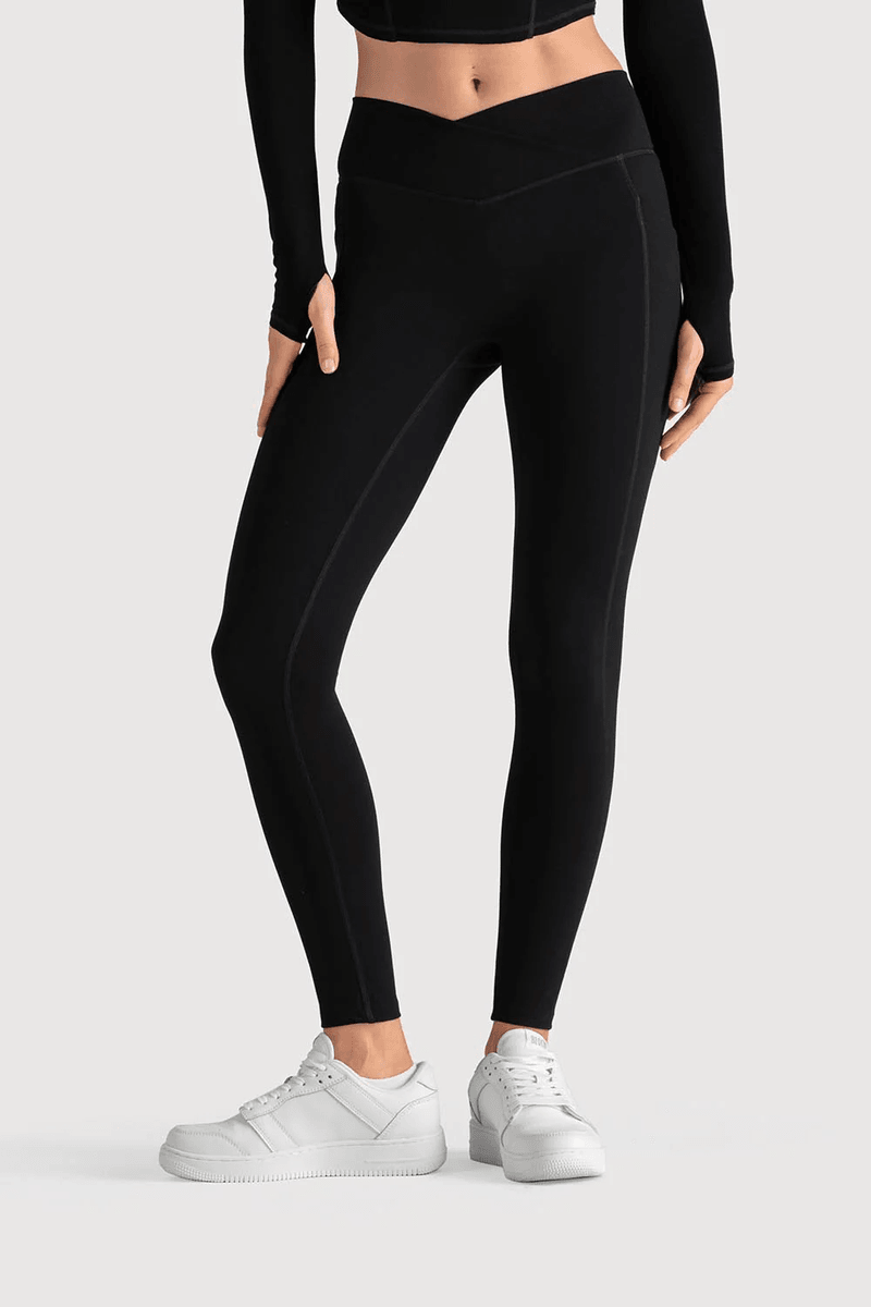 Bloch Ladies Apex Wrap Waist Legging Black