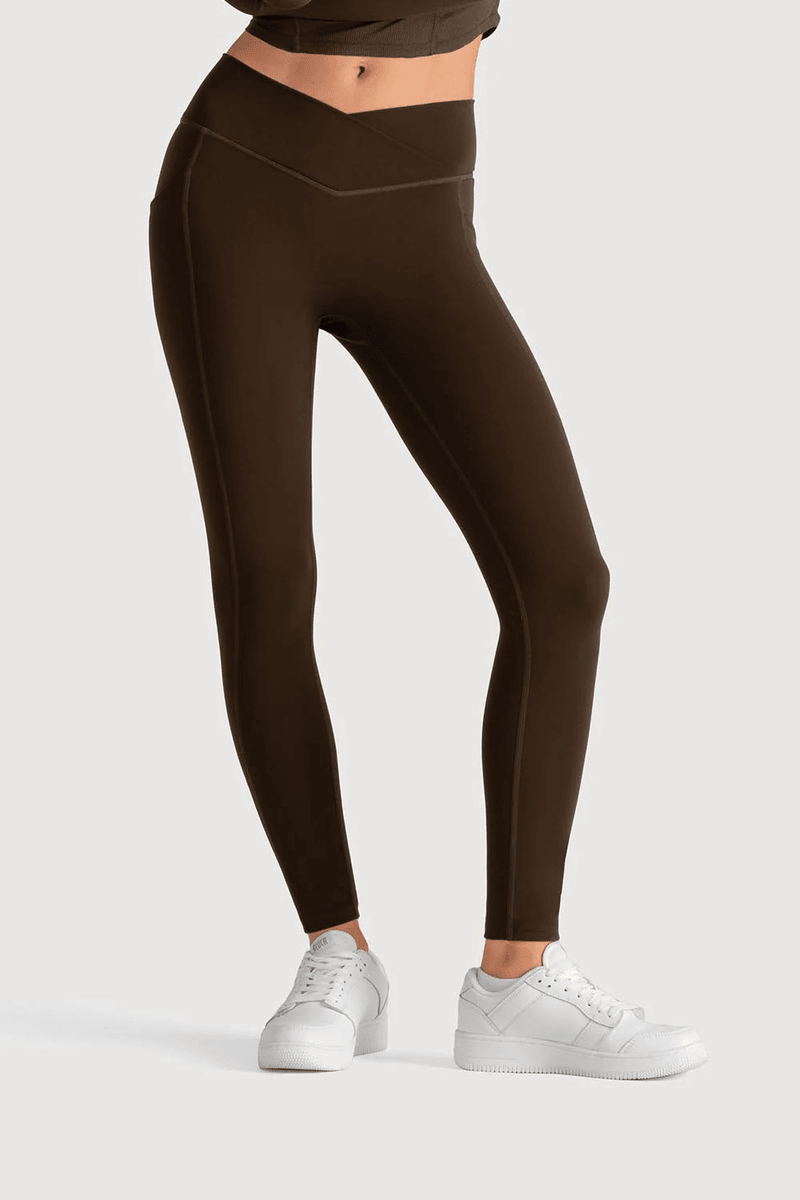 Bloch Ladies Apex Wrap Waist Legging Espresso