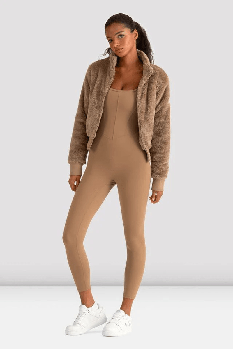 Bloch Ladies Apex Sherpa Jacket Dark Almond