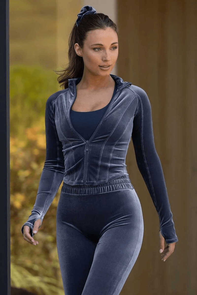 Bloch Ladies Apex Velvet Contour Jacket Navy Velvet