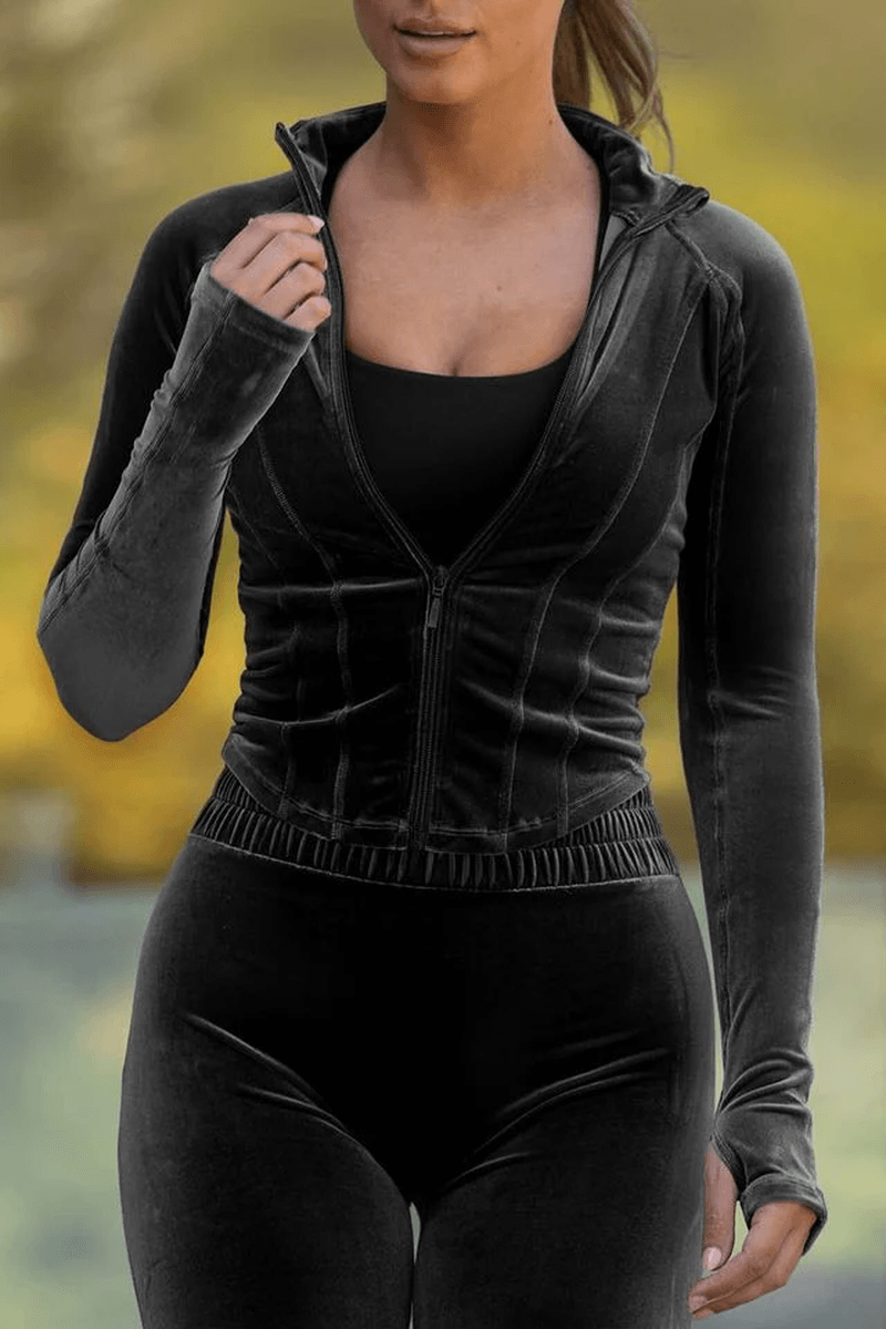 Bloch Ladies Apex Velvet Contour Jacket Black Velvet