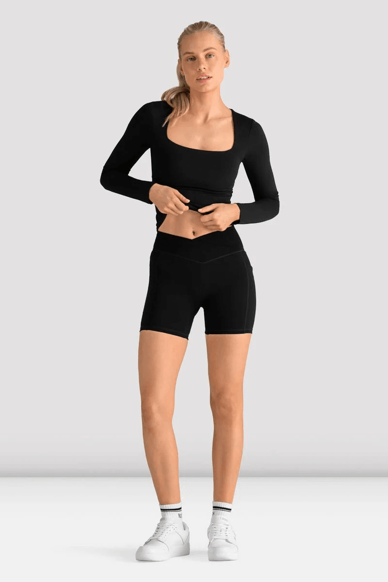 Bloch Ladies Apex Wrap Waist Short Black