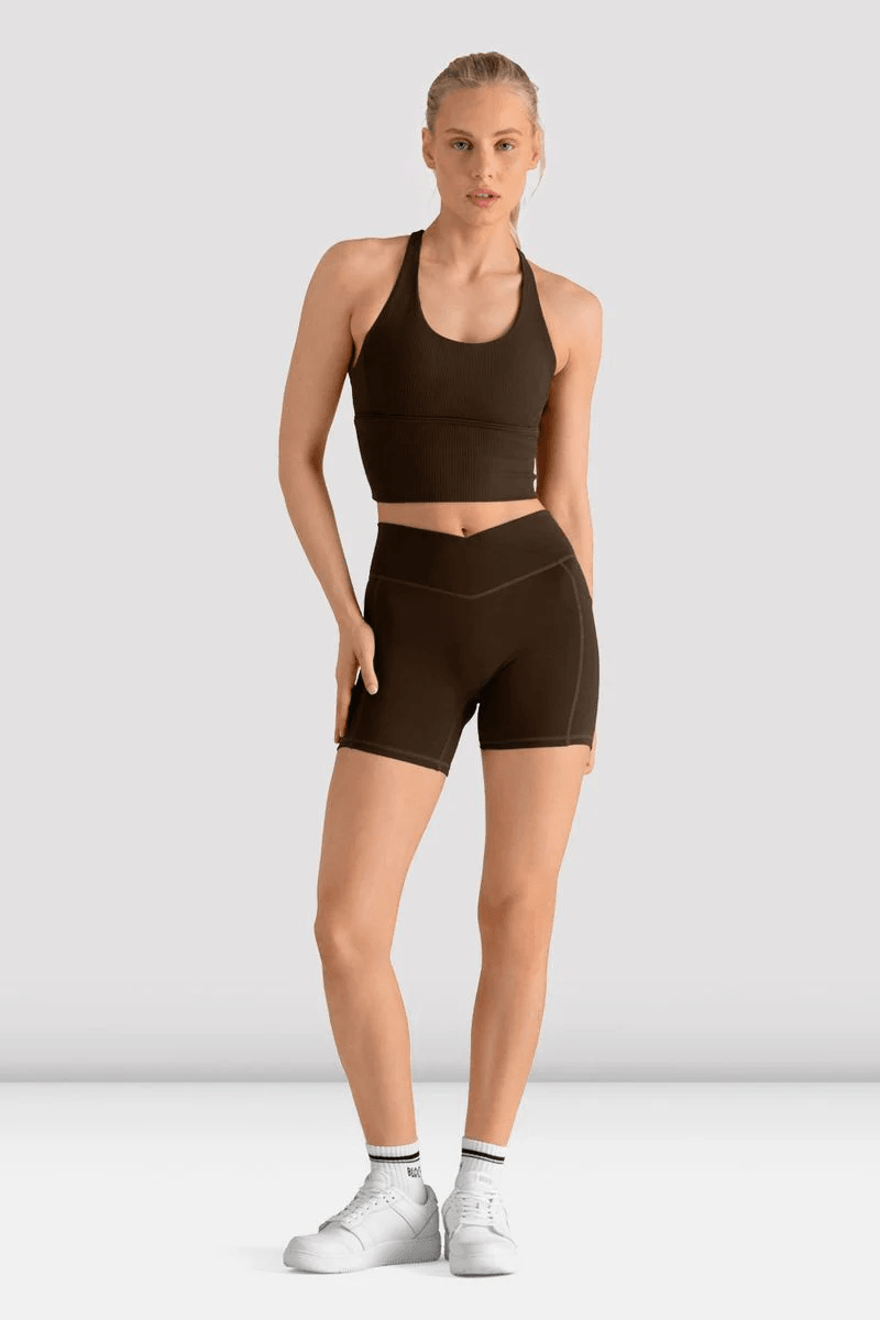 Bloch Ladies Apex Wrap Waist Short Espresso