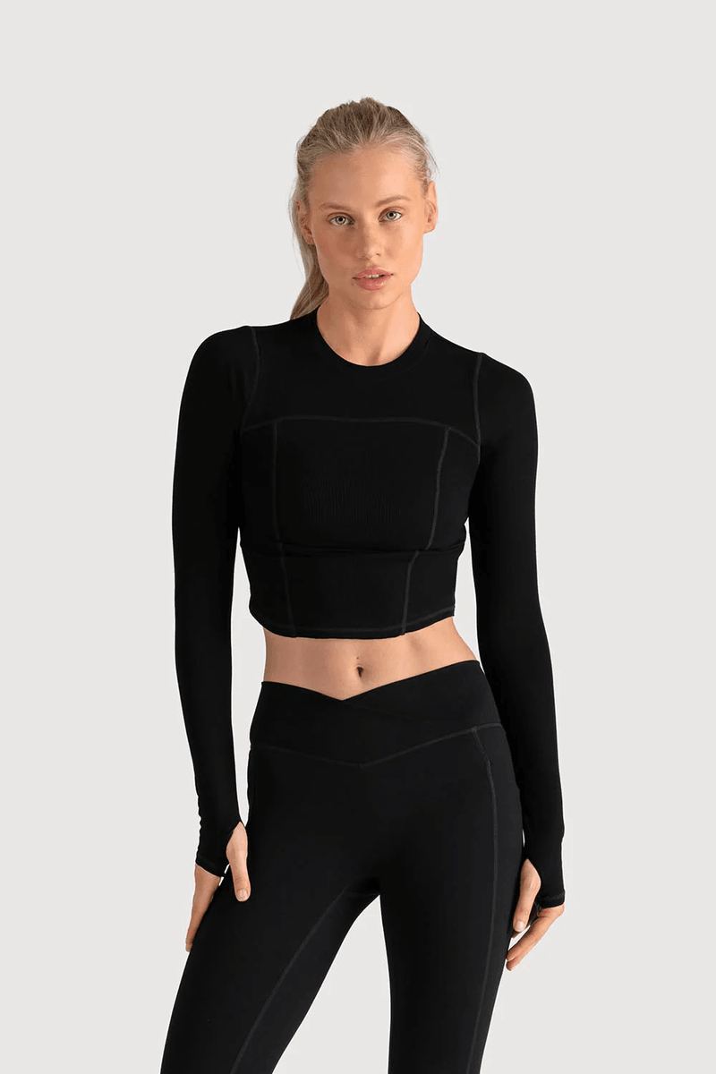 Bloch Ladies Apex Dynamic Long Sleeve Top Black