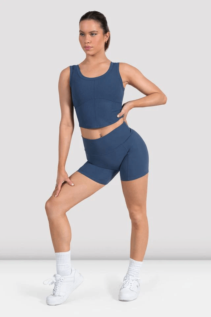 Bloch Ladies Apex Corset Tank Top Bering Sea