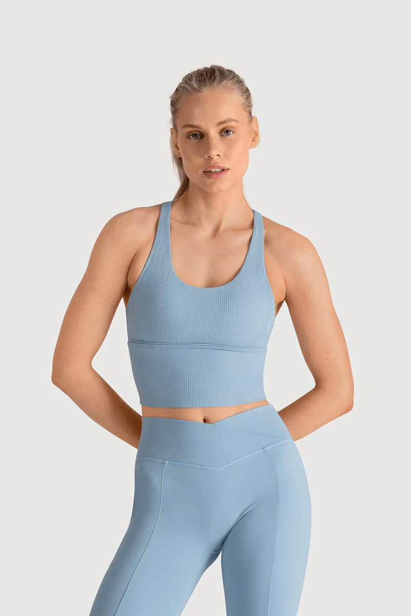 Bloch Ladies Apex Longline Bra Top Celestial Blue