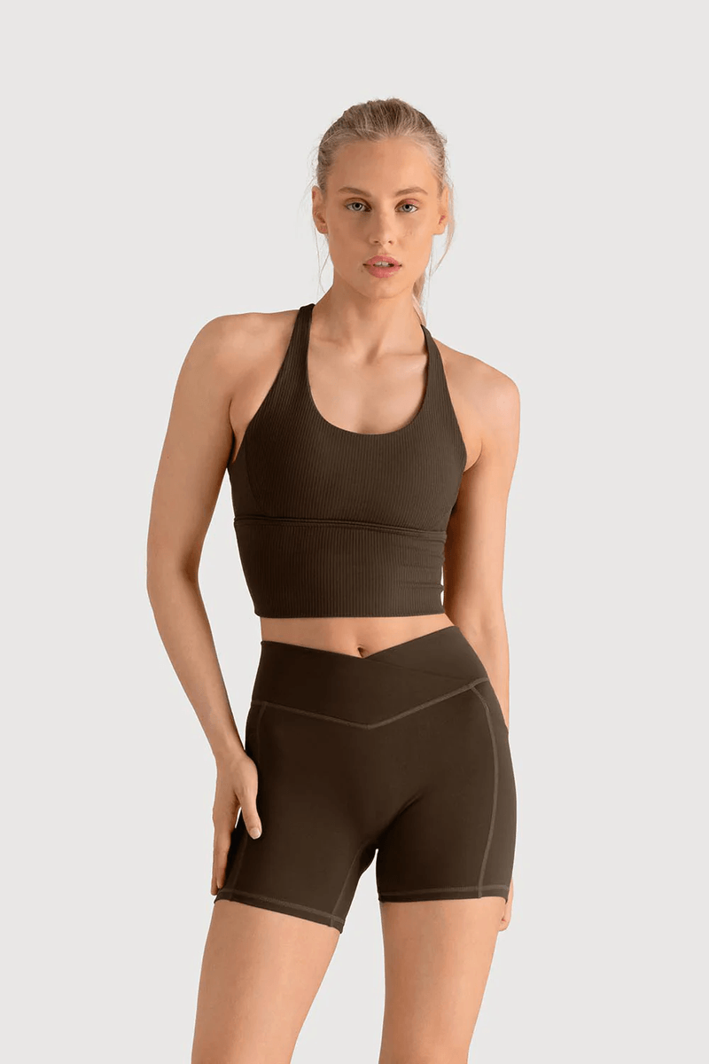 Bloch Ladies Apex Longline Bra Top Espresso