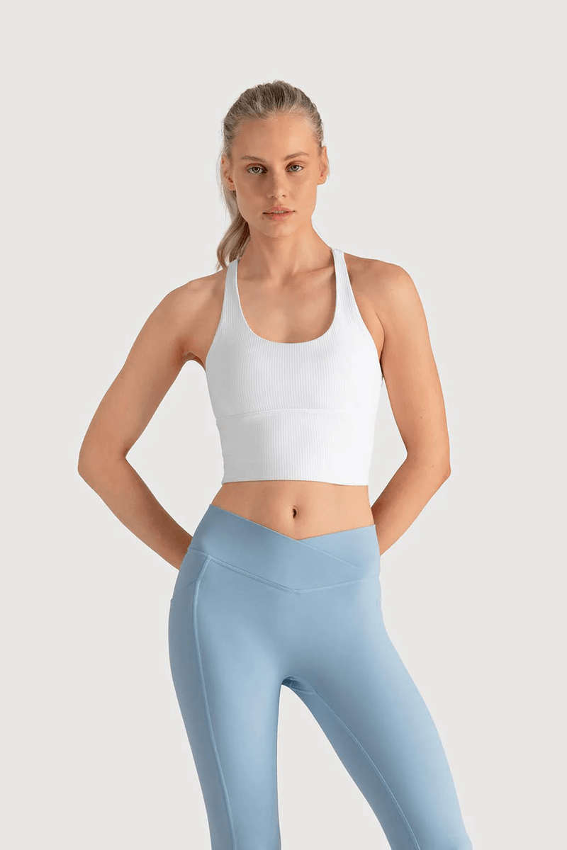 Bloch Ladies Apex Longline Bra Top White