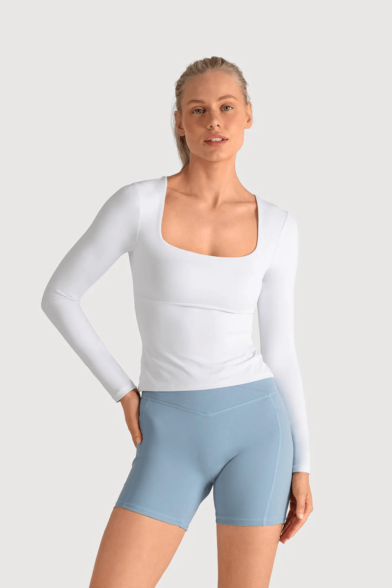 Bloch Ladies Apex Essential Long Sleeve Top White