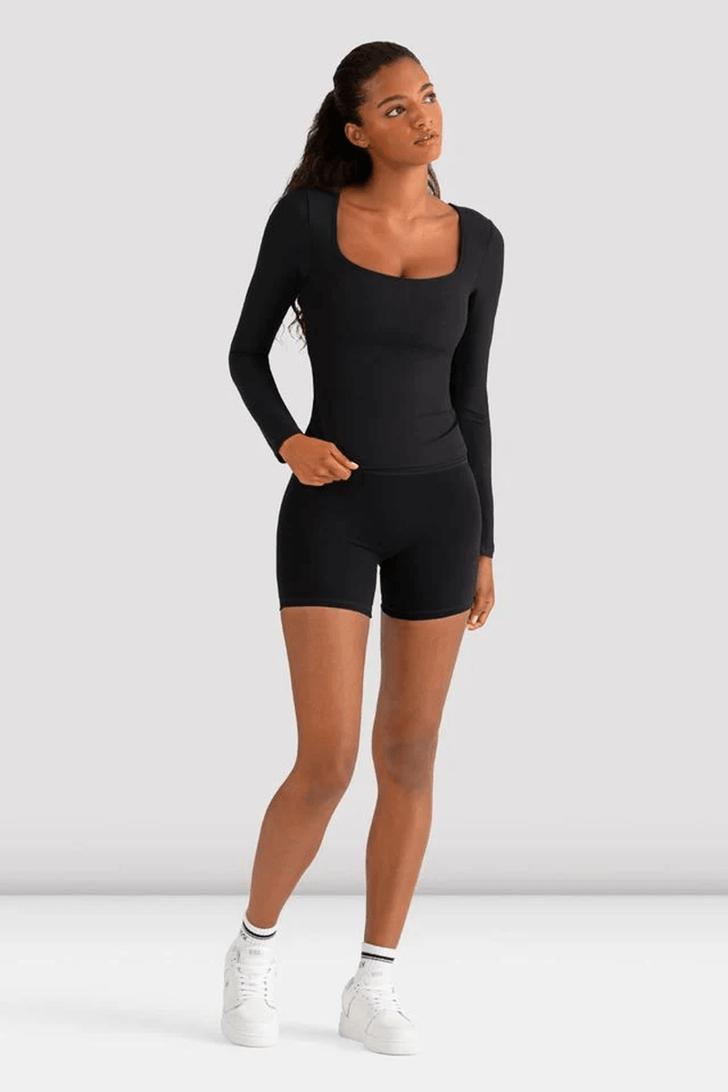 Bloch Ladies Apex Rib Long Sleeve Top Black