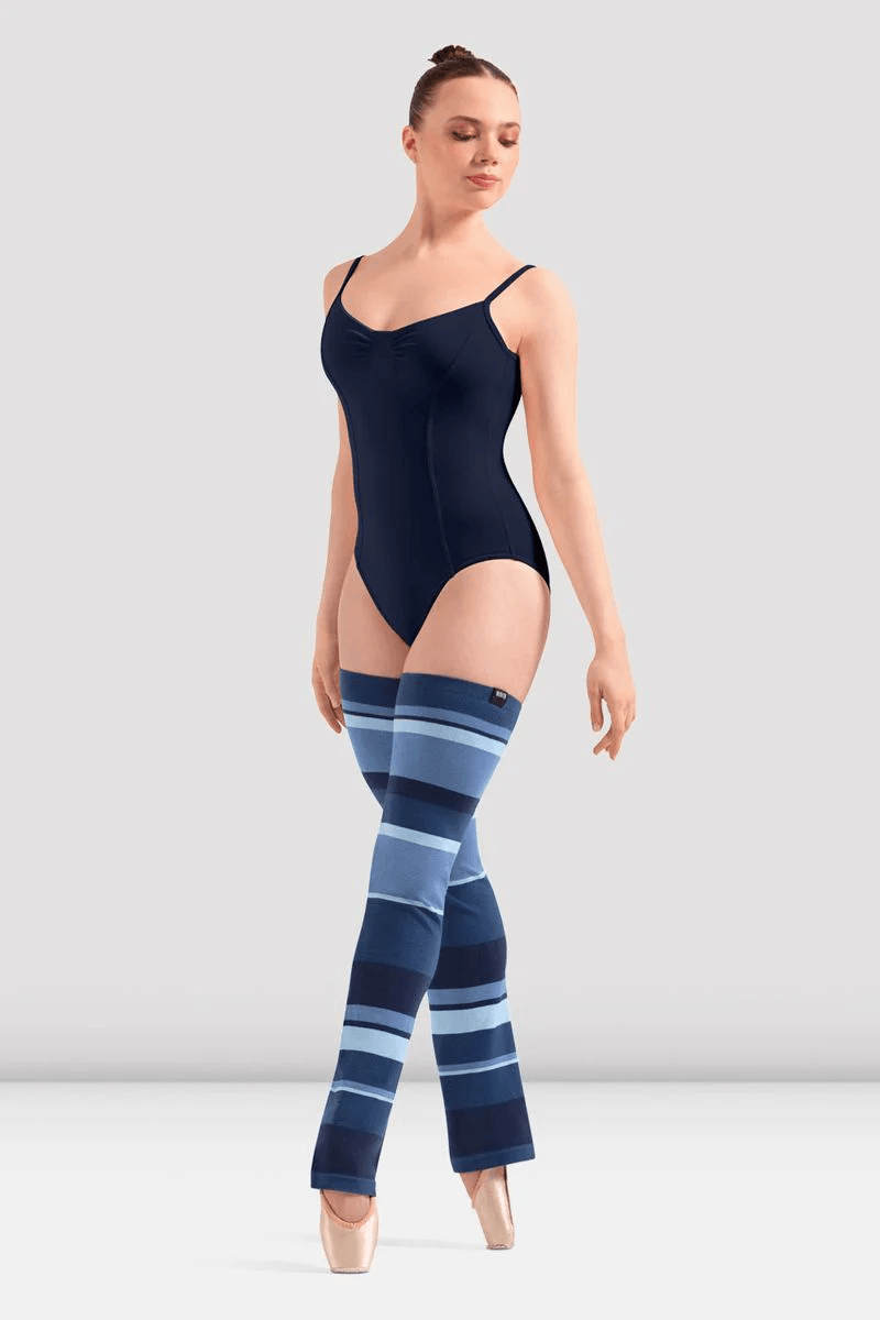 Bloch Adult Striped Leg Warmers Blue Stripe