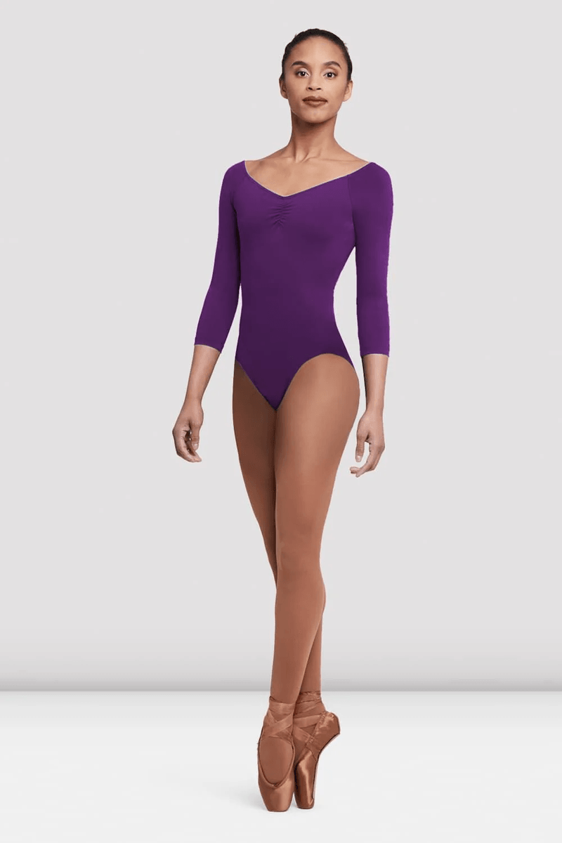 Bloch Ladies Dana 3/4 Lengan Leotard Aubergine