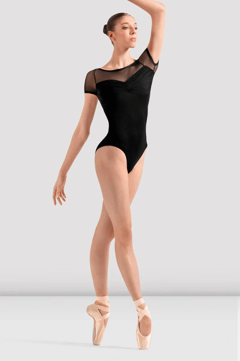Bloch Ladies Arabesque Cap Sleeve Leotard Hitam