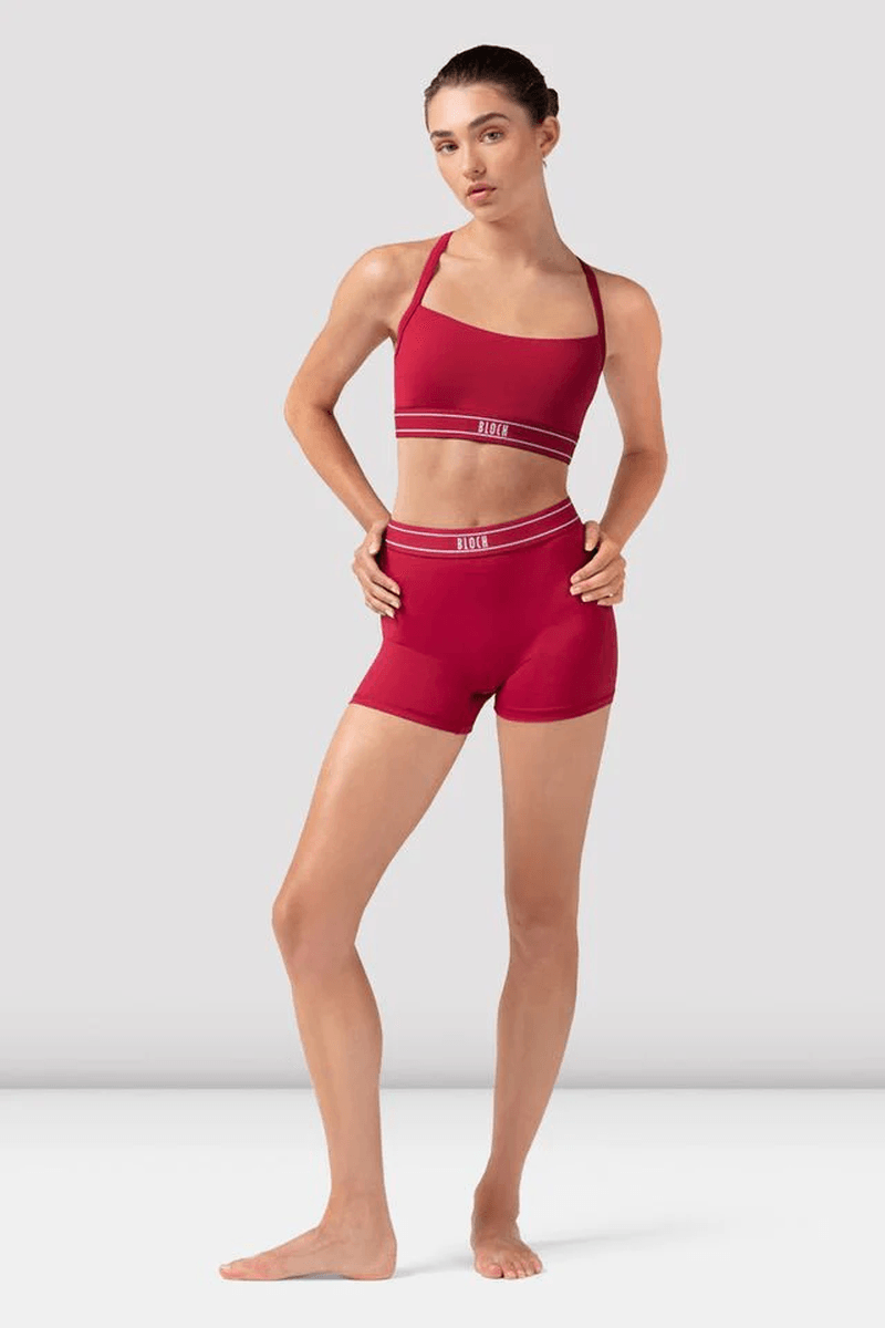 Bloch Ladies Kisha Logo Short Cherry