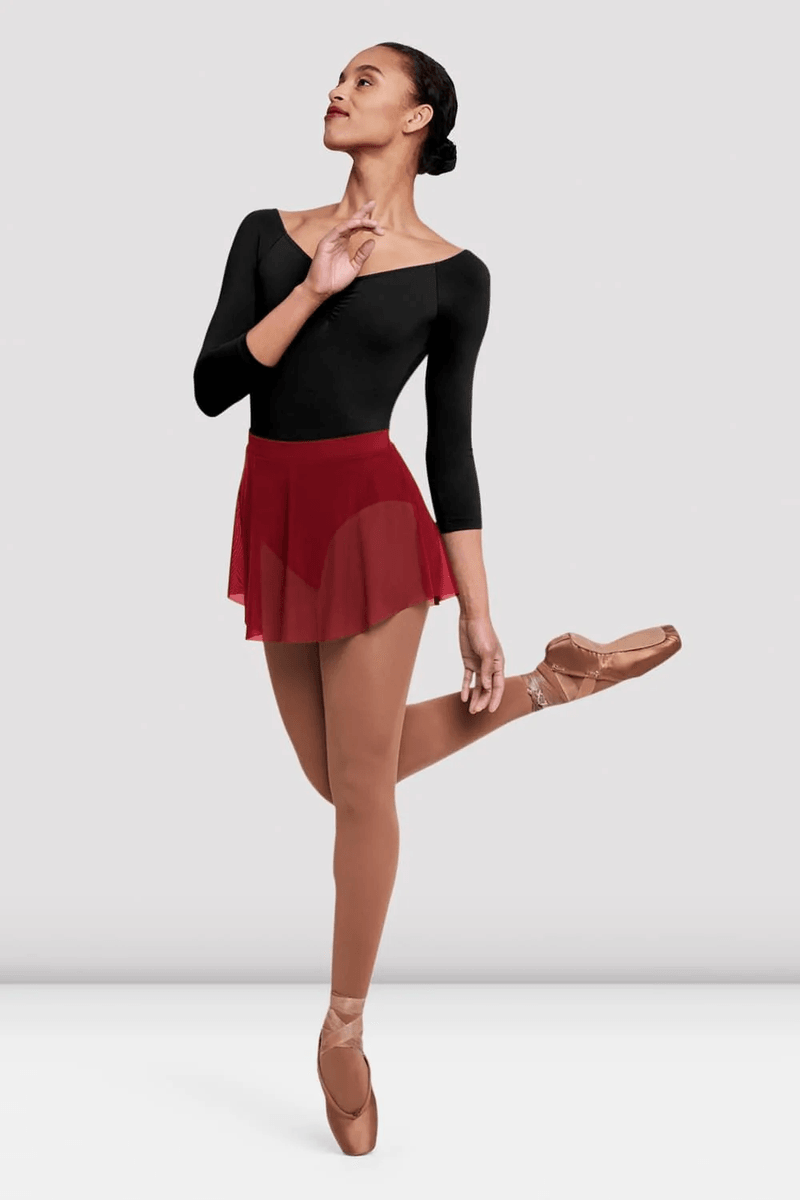 Bloch Ladies Jaye Mesh Skirt Red