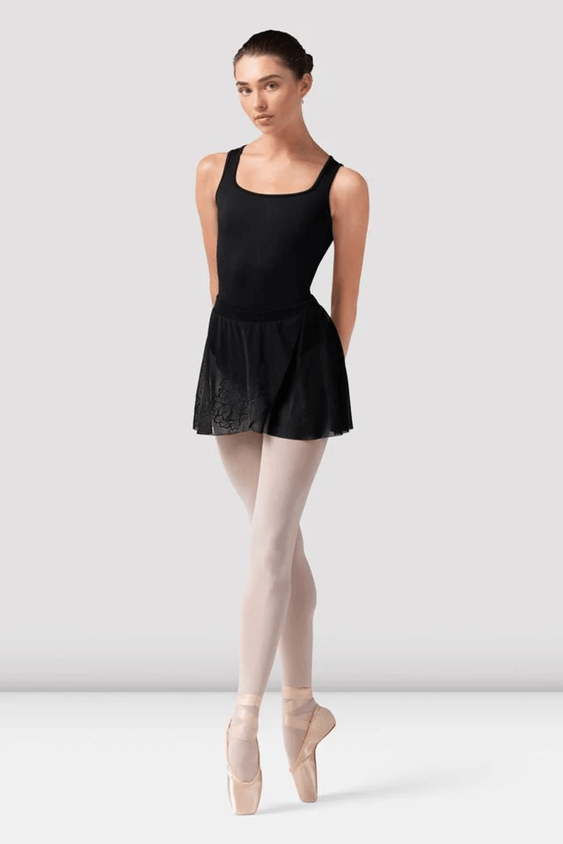 Bloch Ladies Zoe Floral Mesh Skirt Black