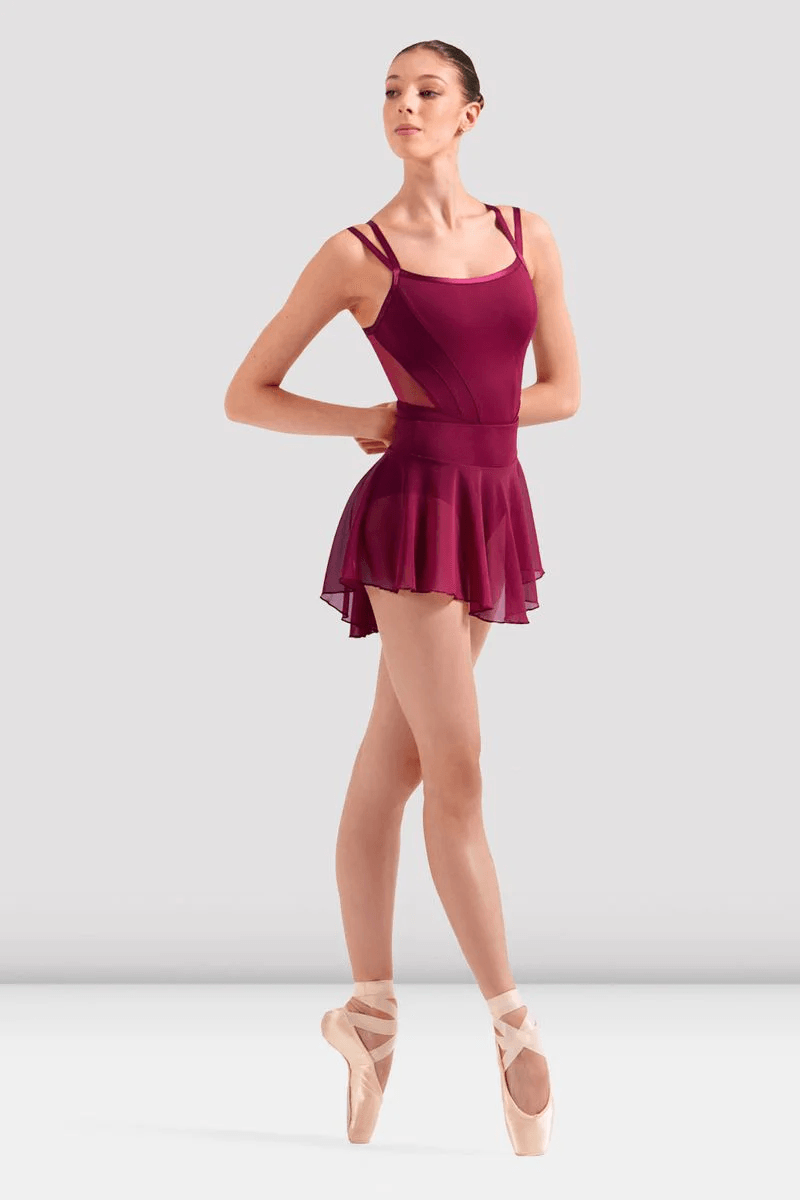 Bloch Ladies Arabesque Mesh Skirt Plum Berry