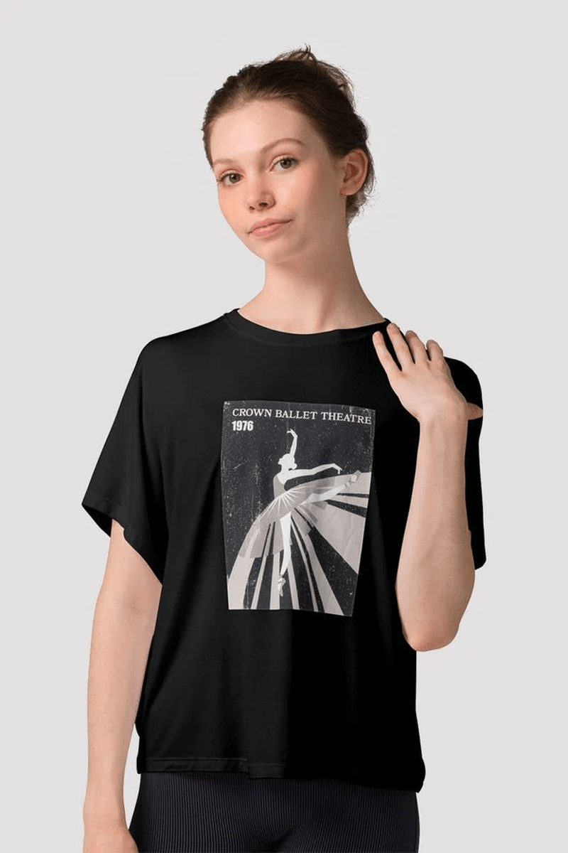 Bloch Ladies Mirella Zephyr Graphic Top Black