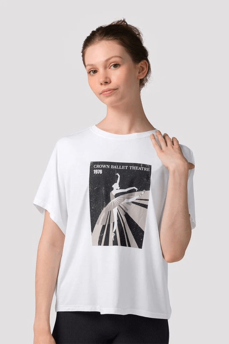 Bloch Ladies Mirella Zephyr Graphic Top White