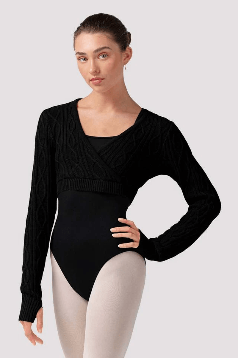Bloch Ladies Atiyah Long Sleeve Wrap Top Black