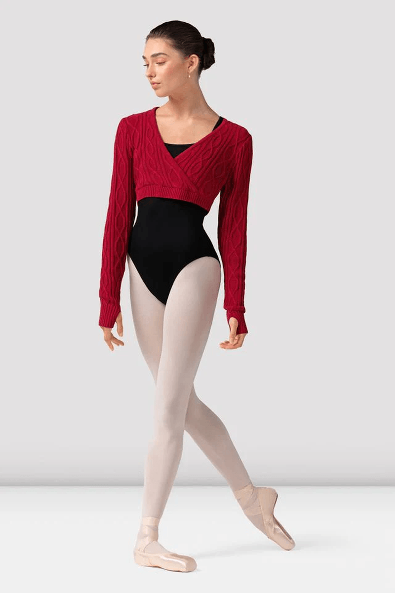 Bloch Ladies Atiyah Long Sleeve Wrap Top Cherry