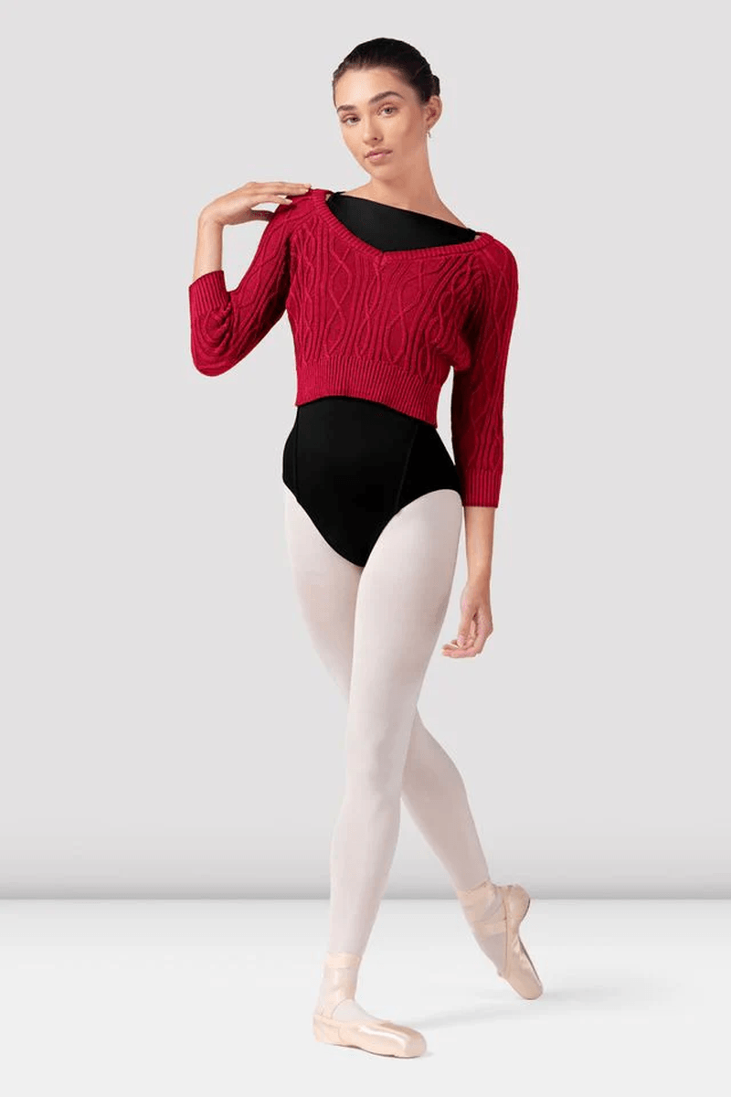Bloch Ladies Bianca 3/4 Sleeve Sweater Cherry