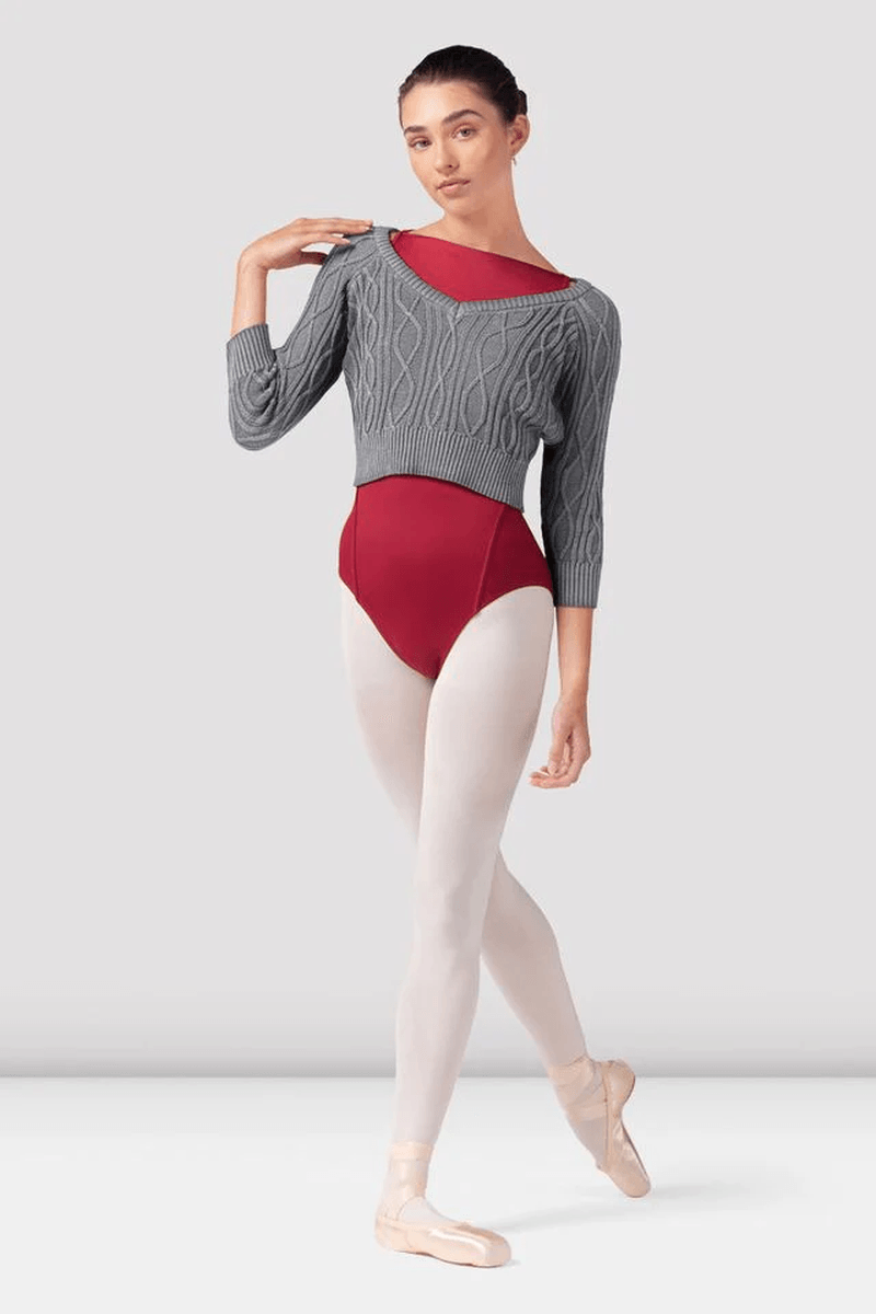 Bloch Ladies Bianca 3/4 Sleeve Sweater Grey Marle