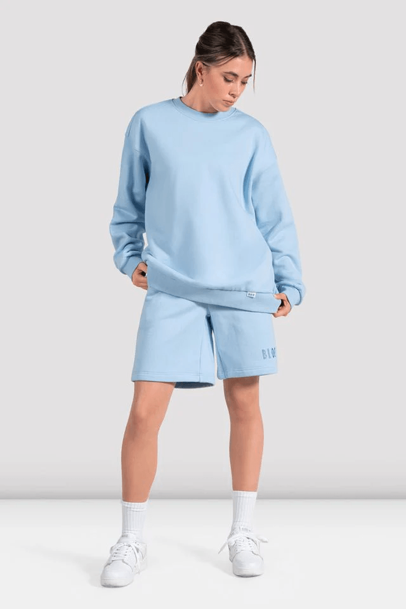 Bloch Adult Off-Duty Crew Sweatshirt Light Blue