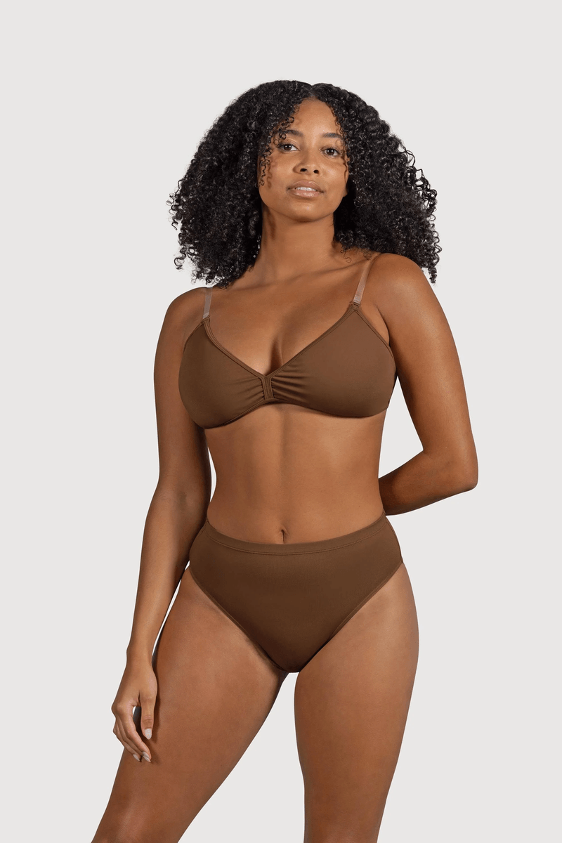 Bloch Ladies Aquila High Waist Brief Cocoa