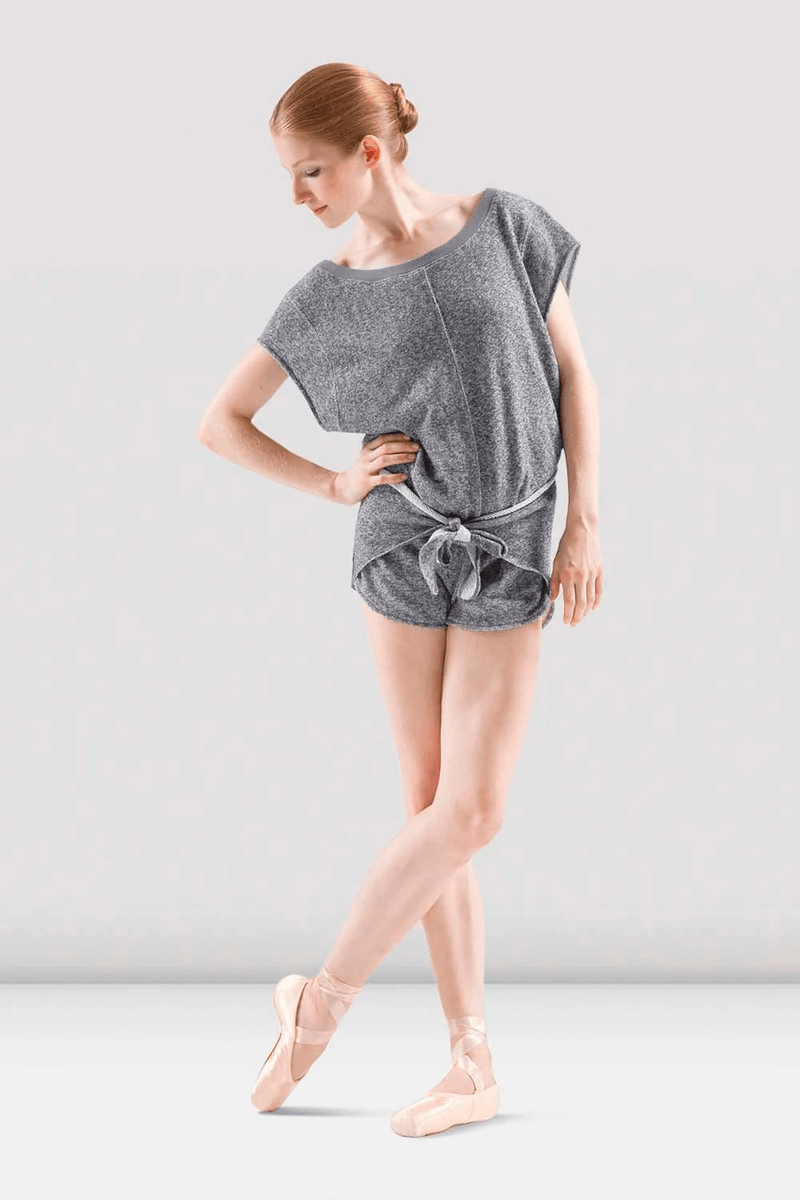 Bloch Ladies Wrap Terry Jumpsuit Charcoal