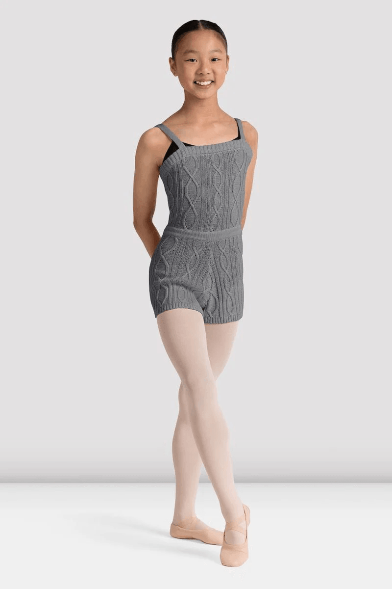 Bloch Girls Ember Knit Unitard Grey Marle