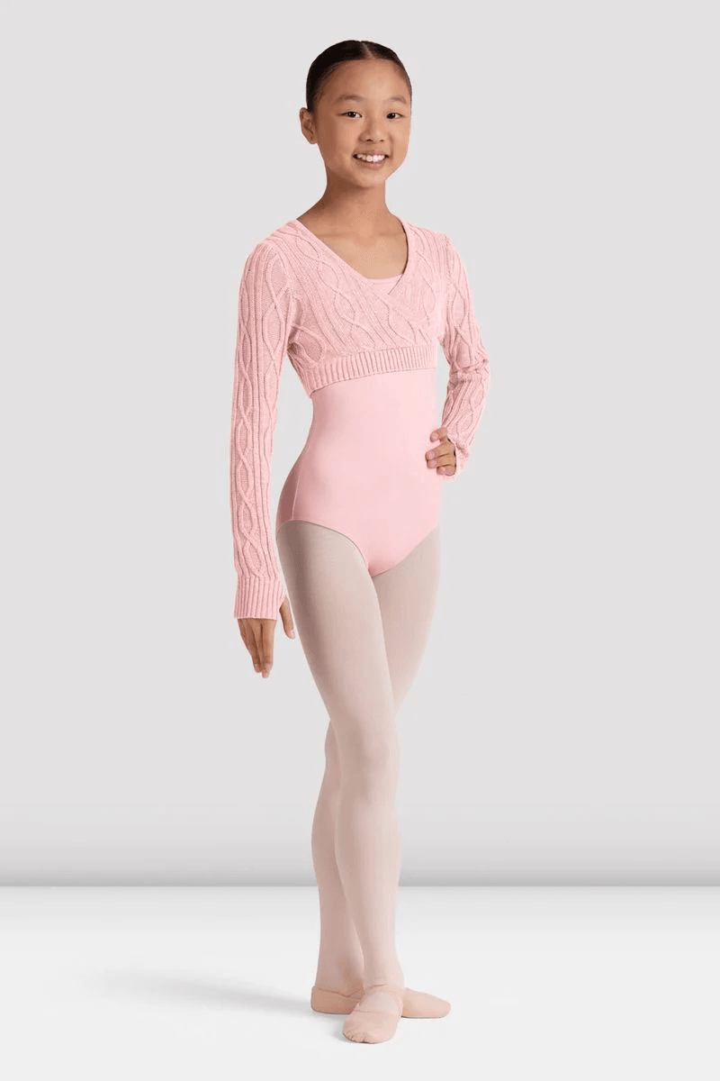 Bloch Girls Yalda Long Sleeve Wrap Top Candy Pink