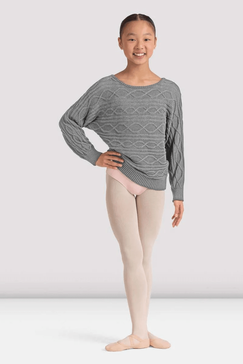 Bloch Girls Cole Oversized Sweater Grey Marle