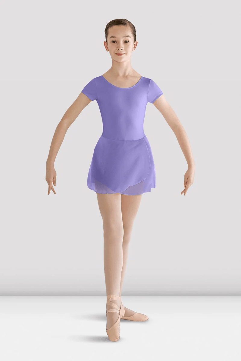 Bloch Girls Prisha Short Sleeve Skirted Leotard Lavender