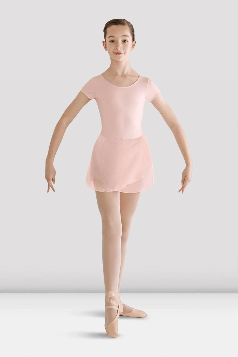 Bloch Girls Prisha Short Sleeve Skirted Leotard Candy Pink