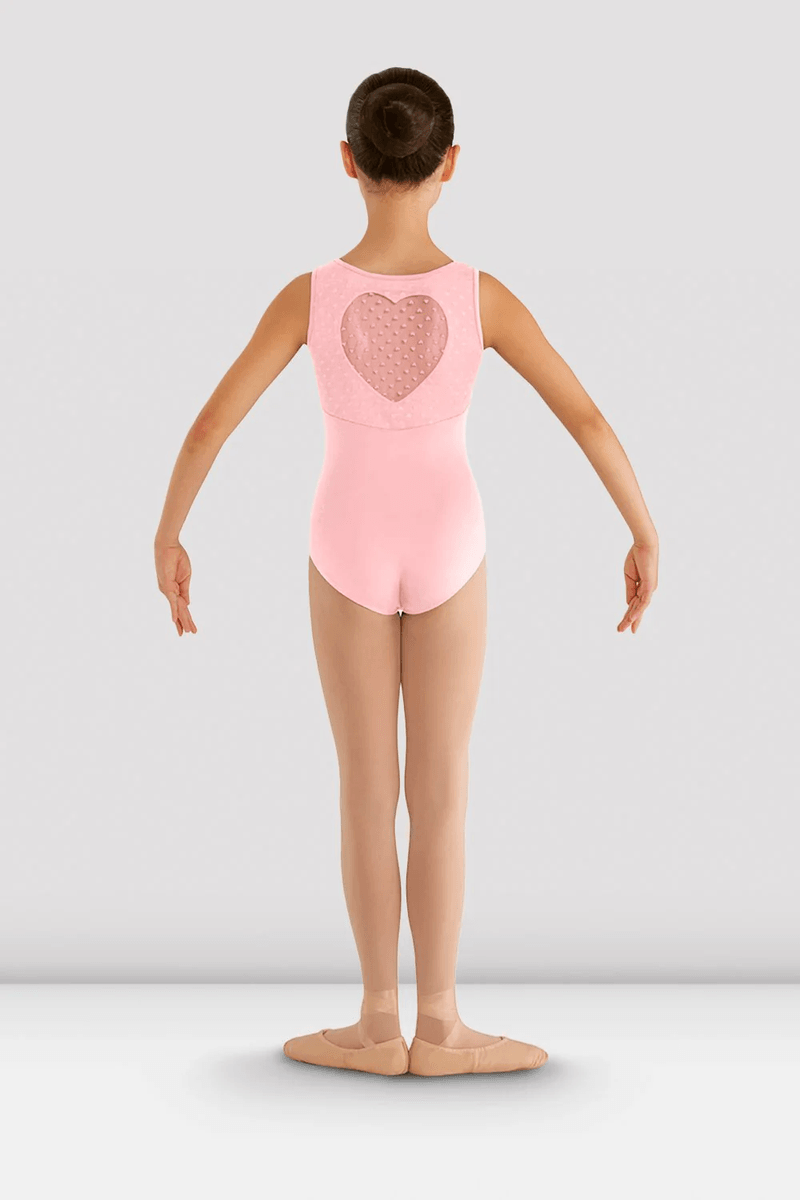 Bloch Girls Miame Heart Mesh Leotard Candy Pink