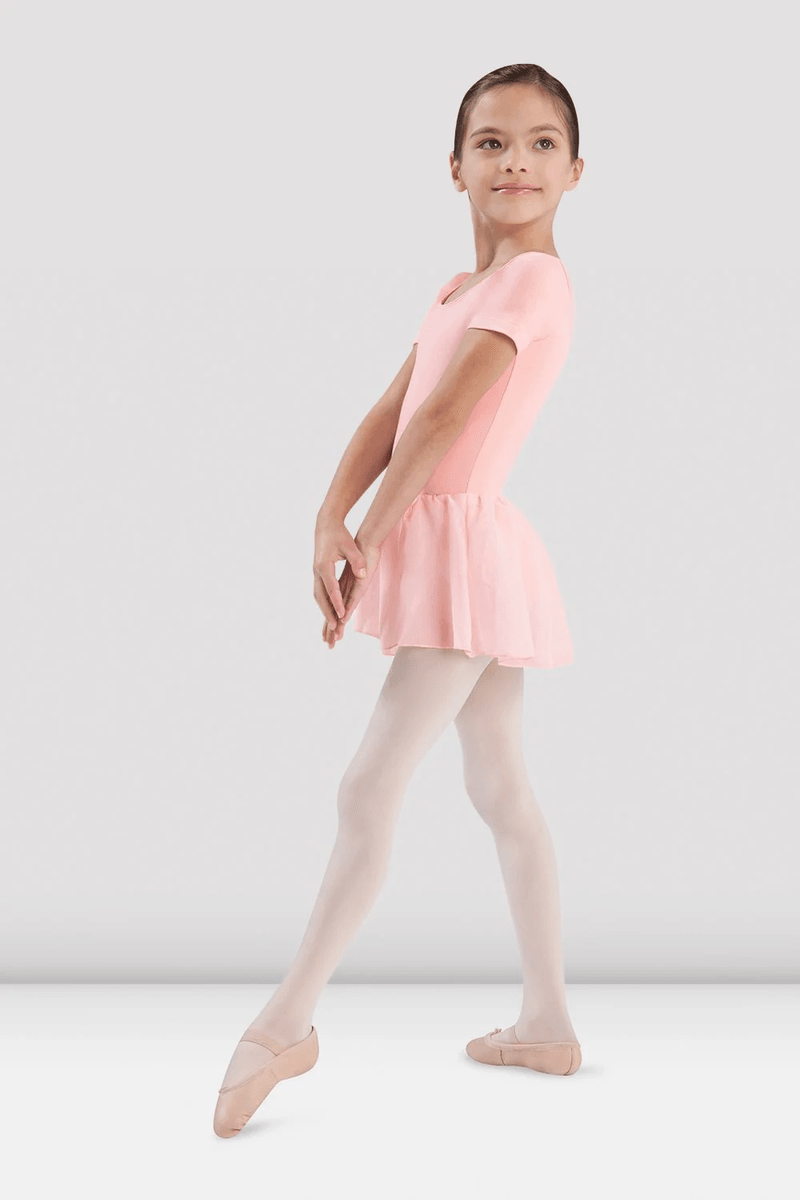 Bloch Girls Short Sleeve Skirted Leotard Light Pink