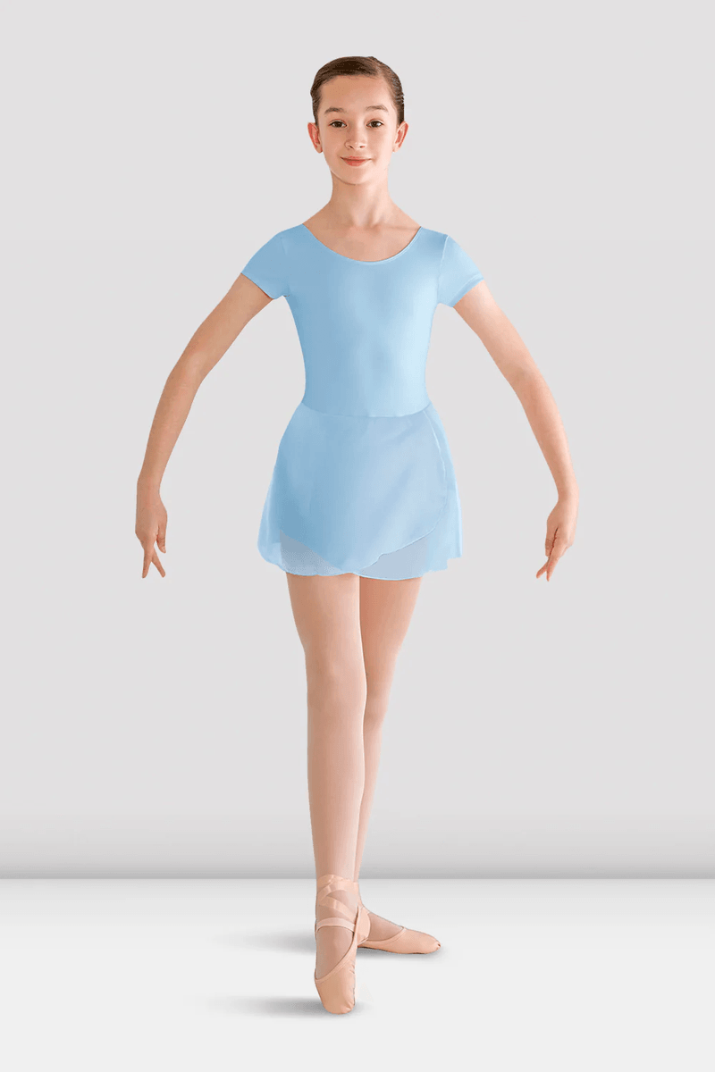Bloch Girls Prisha Short Sleeve Skirted Leotard Pastel Blue