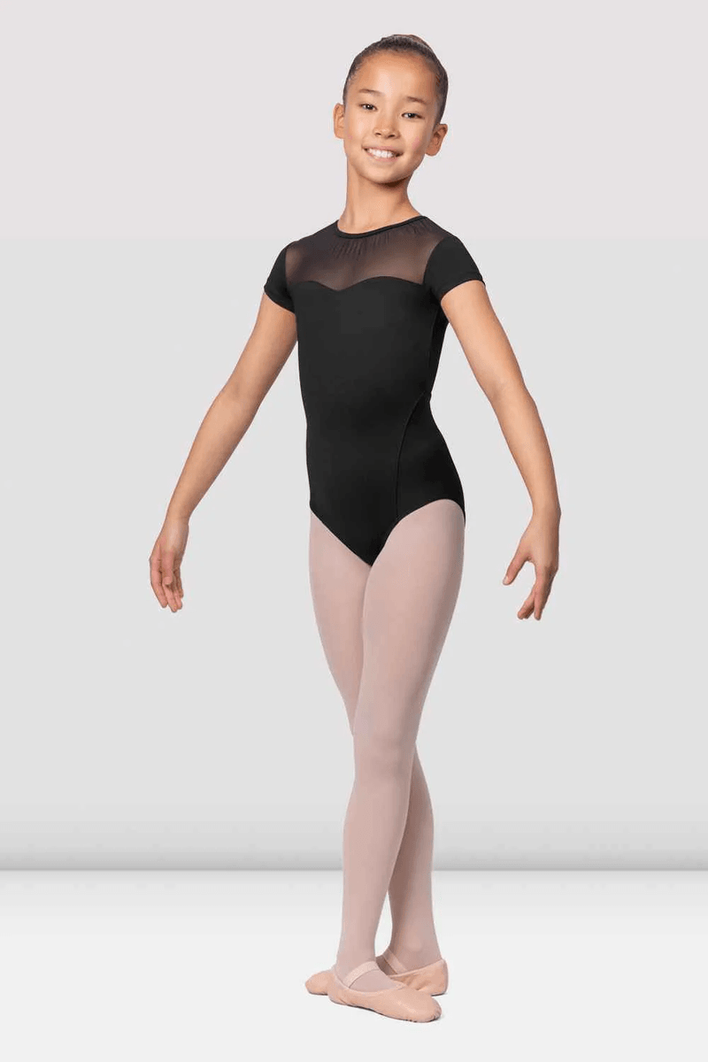 Bloch Lányok Butik Kapucnis Ujjú Leotard Fekete