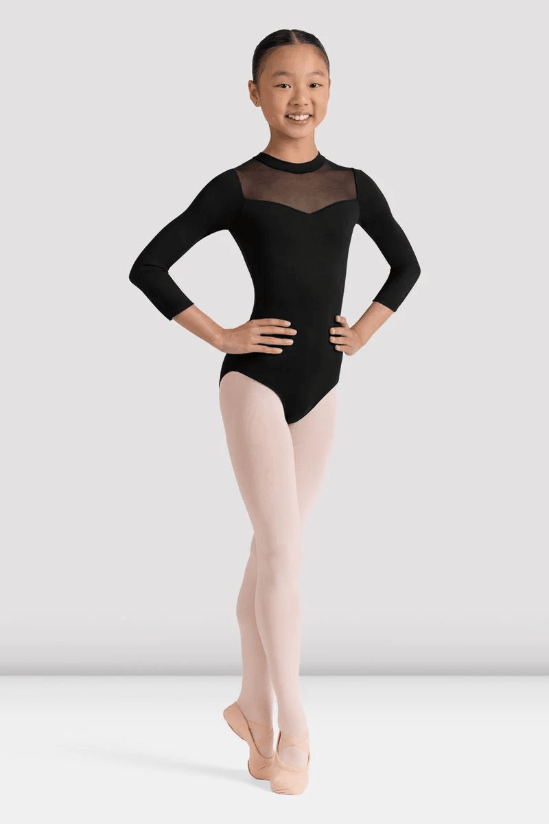 Bloch Girls Judy 3/4 Sleeve Leotard Black