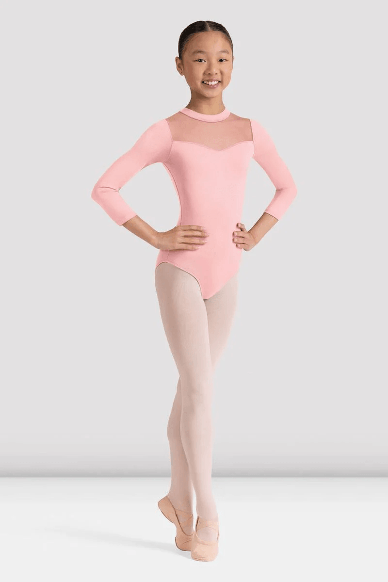 Bloch Girls Judy 3/4 Sleeve Leotard Candy Pink