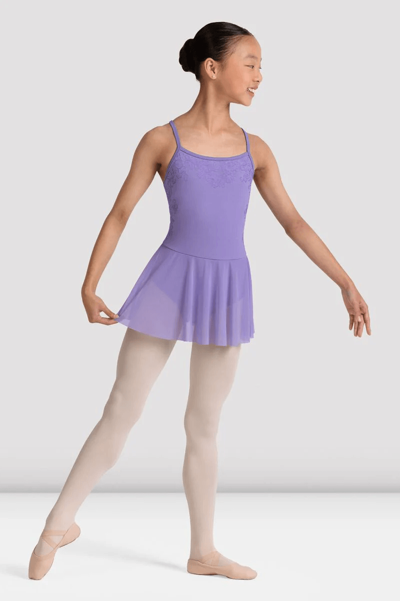 Bloch Girls Jesse Floral Skirted Camisole Leotard Lilac