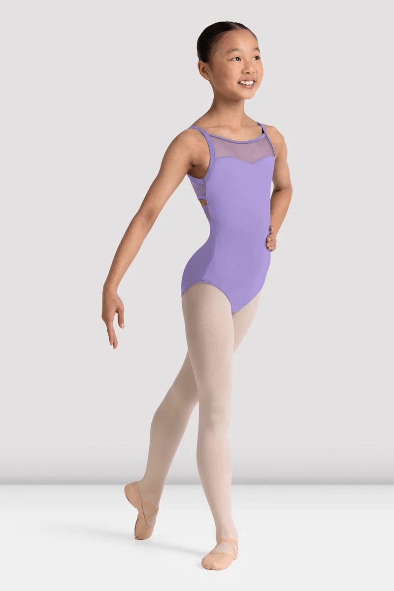 لباس شنا دخترانه بلچ با طرح گل و بند متقاطع در پشت به رنگ بنفش روشن