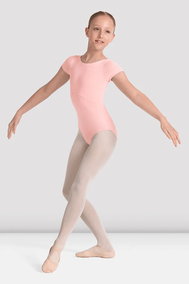 Bloch Girls Mirella Kaleidoscope Plain Boat Neck Leotard Pink