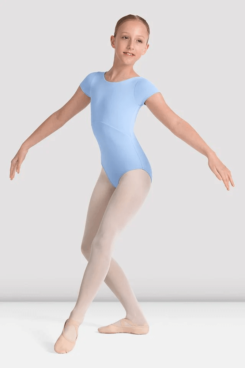 Bloch Girls Mirella Kaleidoscope Plain Boat Neck Leotard Blue