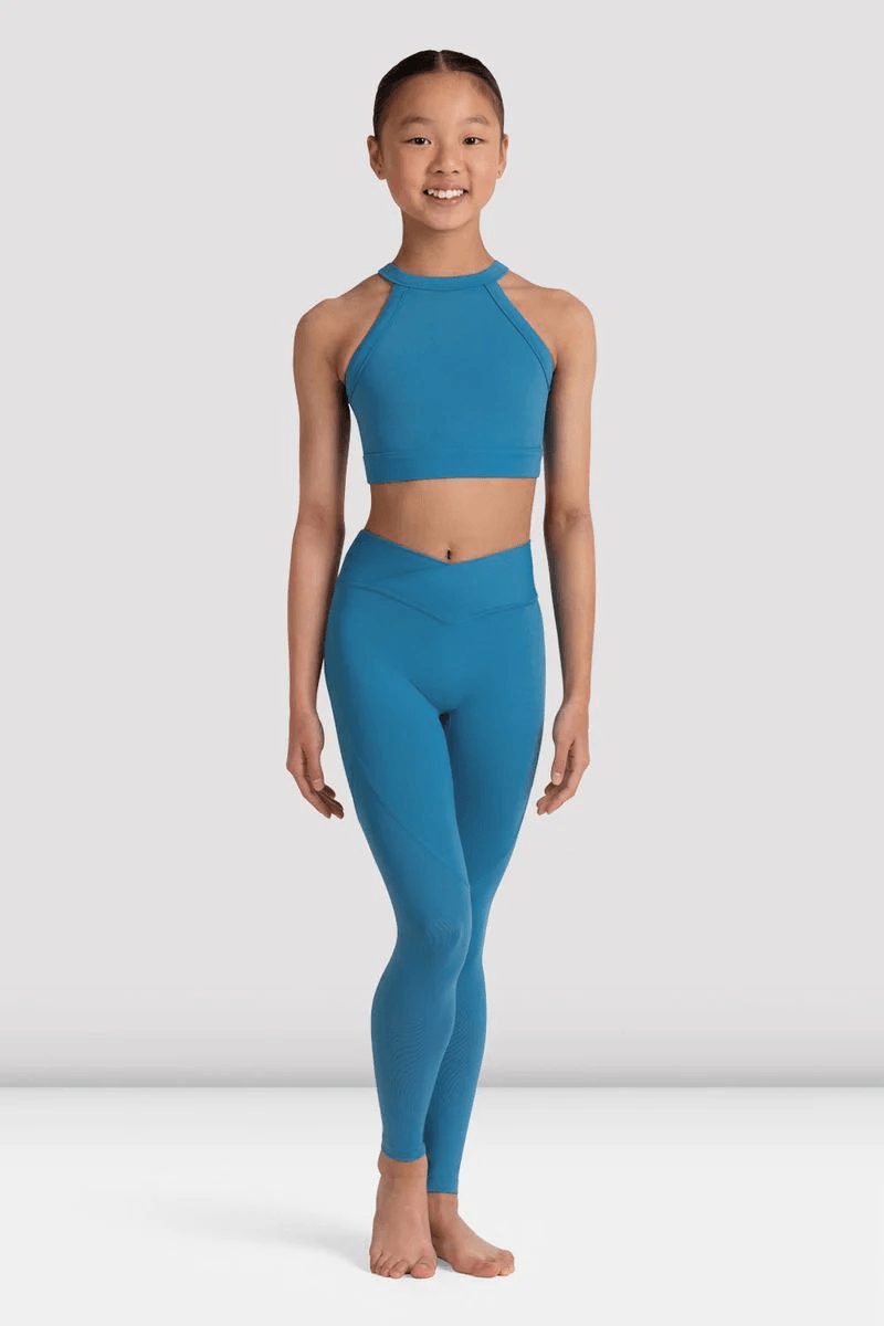 Bloch Girls Natalia V Front Legging Cerulean